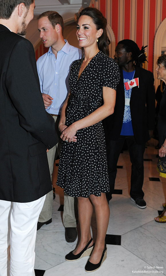 Catherine Wears Bird Print Issa Dress to Youth BBQ & Reception
