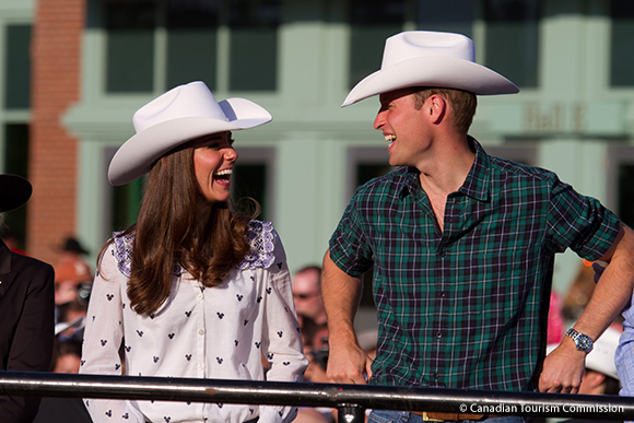 William and Kate in their white cowboy hats