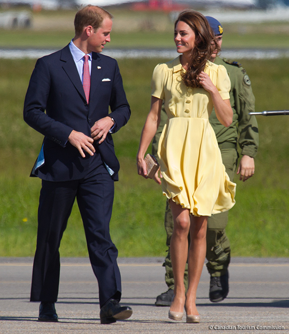 Day 8, William and Kate visited Calgary, wearing a Yellow Jenny Packham dress