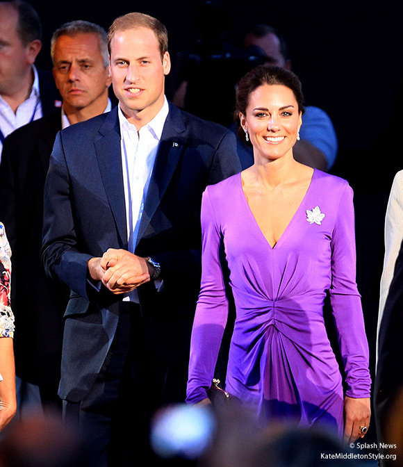 Kate’s in purple Issa dress for Canada Day evening celebrations