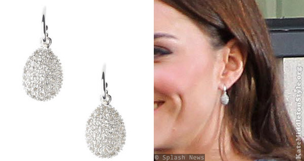 The Duchess of Cambridge wears Links of London Hope Egg earrings