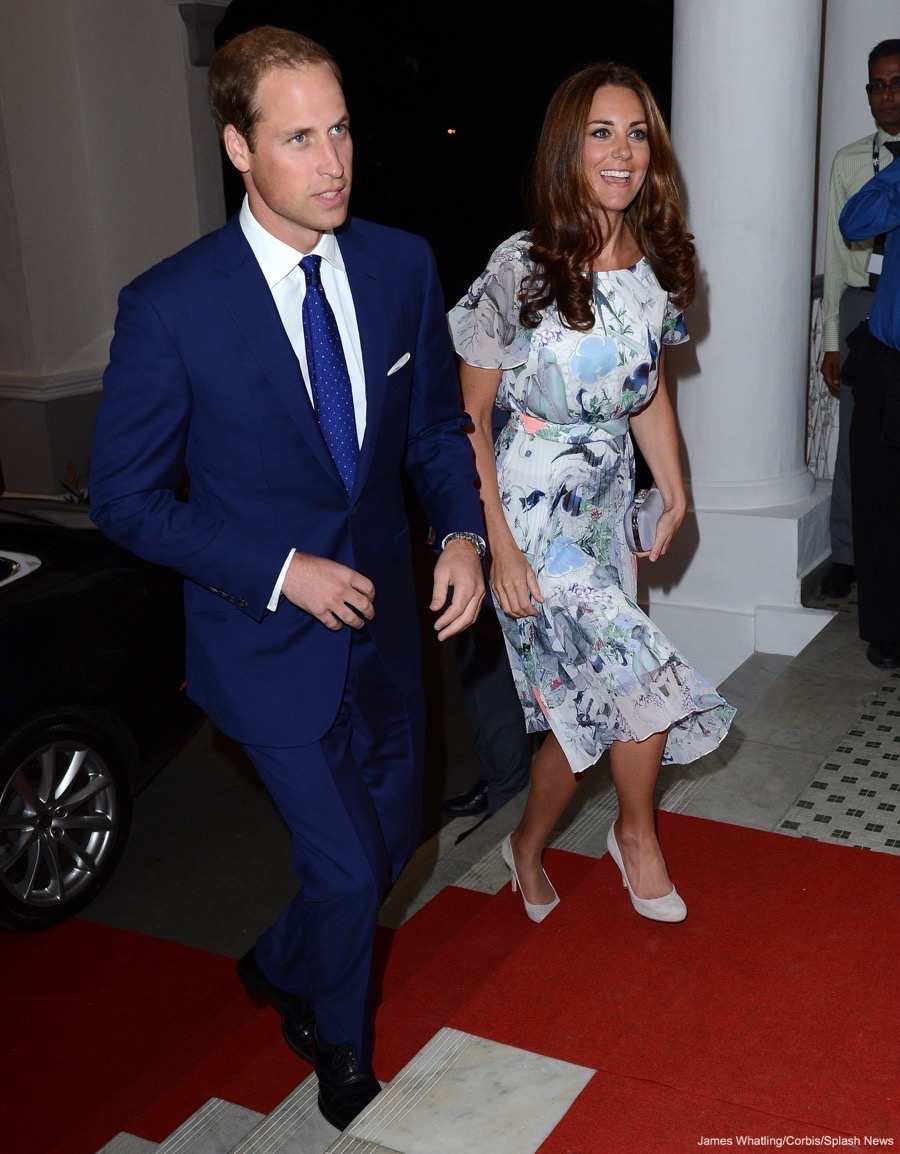 Kate Middleton Wears patterned Erdem Dress to Evening Reception in Singapore (Diamond Jubilee Tour 2012)