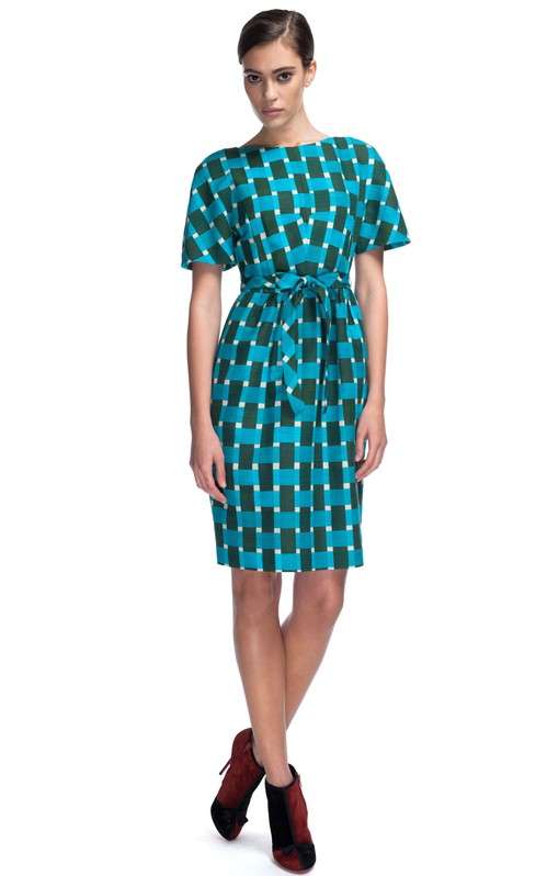 The Jonathan Saunders 'Evelyn' dress in blue and green