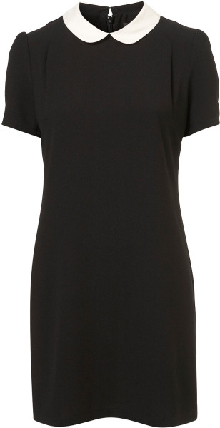 TopShop Black Contrast Collar Shift Dress