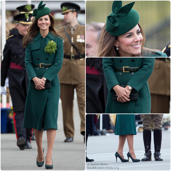 Duchess Kate Wearing Dark Green Hobbs Coat