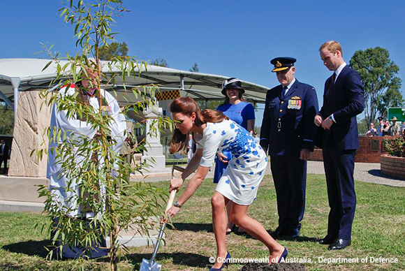 The royal duo plant a commemorative tree