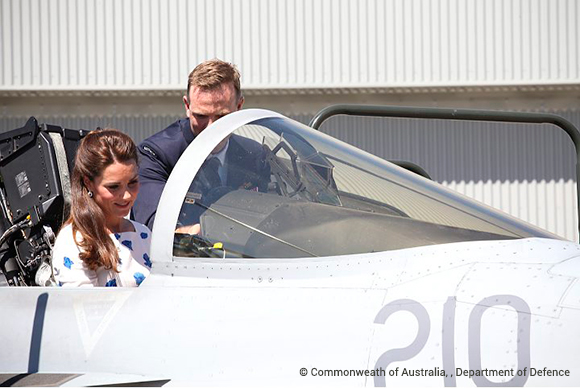 Duchess Kate in the Hornet simulator