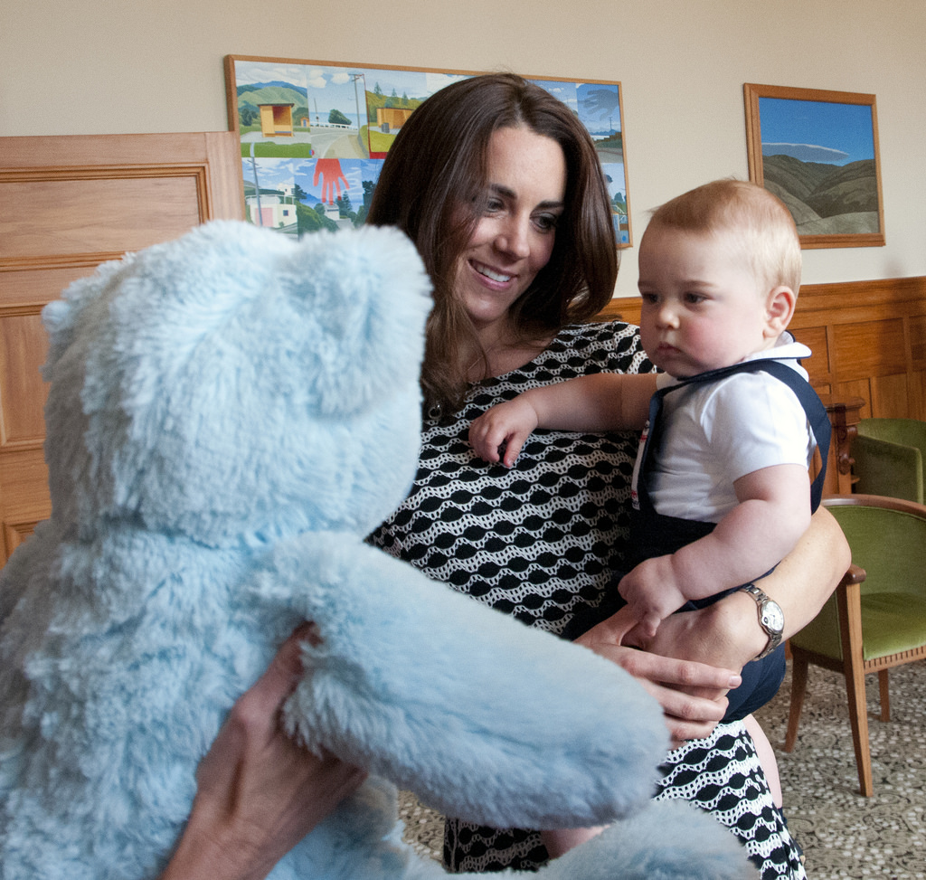 Prince George was presented with a Plunket bear.  © Woolf / Crown Copyright