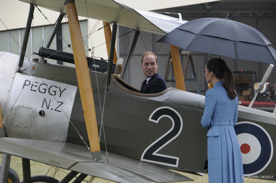 Prince William in an airplane in New Zealand