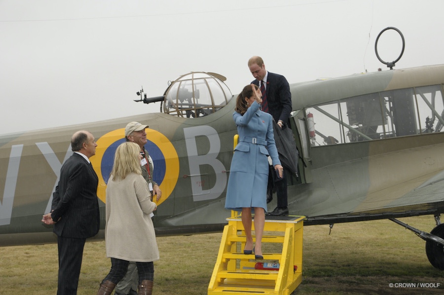 William and Kate touring vintage aircraft in New Zealand