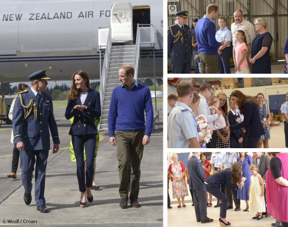 William and Kate chat to families at the Air Force base