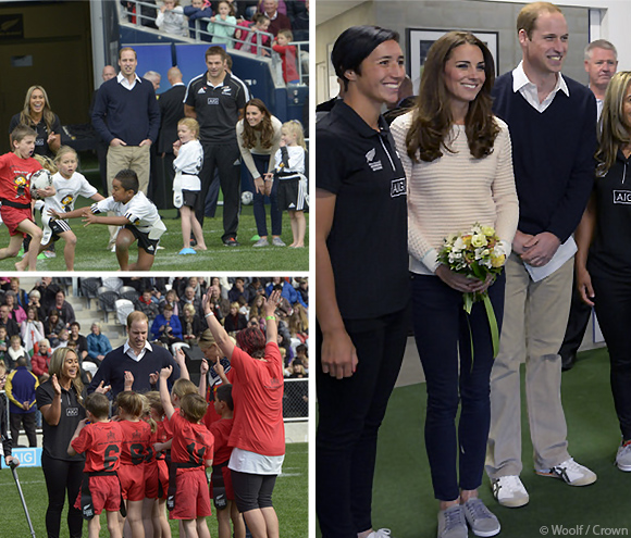 Kate and William coaching their rugby teams in New Zealand today