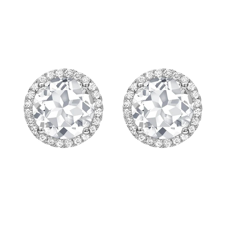 Kiki McDonough Grace White Topaz & Diamond Stud Earrings