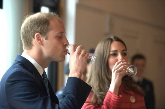 William and Kate sampled the company's whiskey 