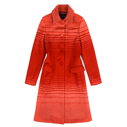 Jonathan Saunders Athena Coat in Red & Coral Stripe