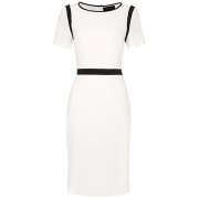 jaeger white crepe dress
