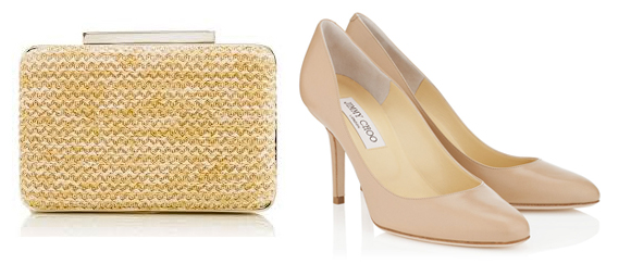 Left: LK Bennett Natalie clutch Right: Jimmy Choo Gilbert Shoes