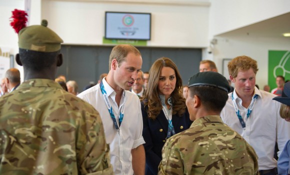 Royals meeting troops providing security for the Commonwealth Games. Images by Bdr Murray Kerr; Crown Copyright