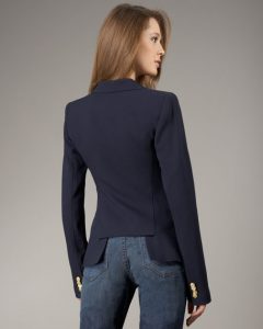 Back of the navy blue Smythe Blazer
