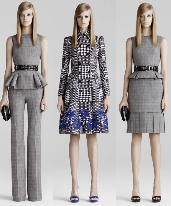 Is Kate's coat-dress a combination of the outer two outfit's fabrics and the coat's style (centre) 