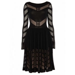 Temperley London Emblem Flare Dress in Black