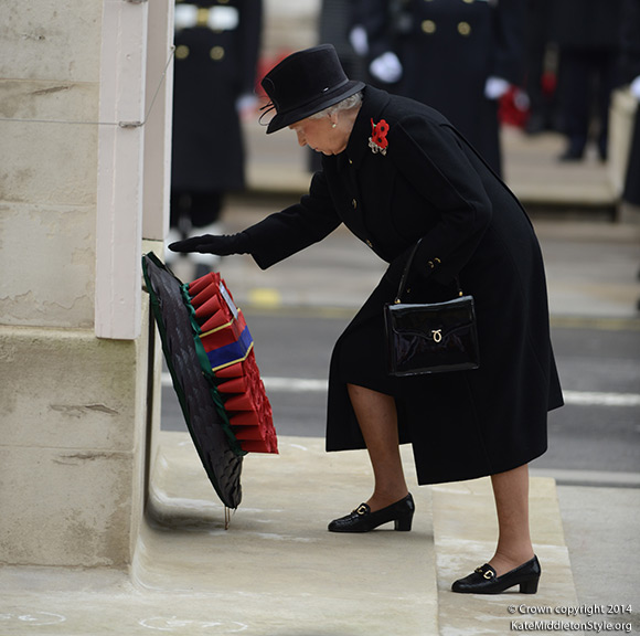 The Queen laid a wreath at the Cenotaph. Whitehall, London
