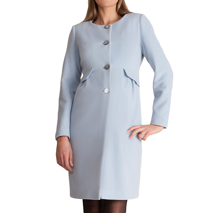 Seraphine Natasha Maternity Coat in Mist Blue