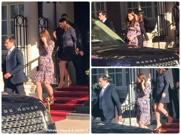 Kate Middleton returns to the Goring Hotel wearing purple Erdem dress