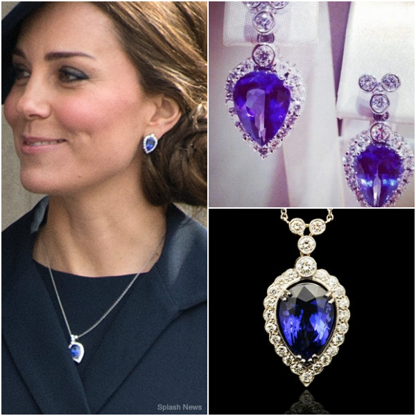 Blue necklace and earrings