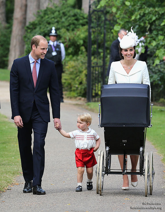 ***MANDATORY BYLINE TO READ INFPhoto.com ONLY***<BR /> Catherine, Duchess of Cambridge, Prince William, Duke of Cambridge, Princess Charlotte of Cambridge, Prince George of Cambridge, at the christening of Princess Charlotte of Cambridge at the church of St Mary Magdalene on the Sandringham Estate in King's Lynn, UK. <P> Pictured: Catherine, Duchess of Cambridge, Prince William, Duke of Cambridge, Princess Charlotte of Cambridge, Prince George of Cambridge, <B>Ref: SPL1071653 050715 </B><BR /> Picture by: INFphoto.com<BR /> </P><P>