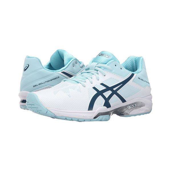 ASICS GEL-Solution Speed 3 Tennis Shoes in White/Blue