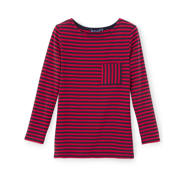 Petit Bateau Women’s Striped T-Shirt in Red & Blue