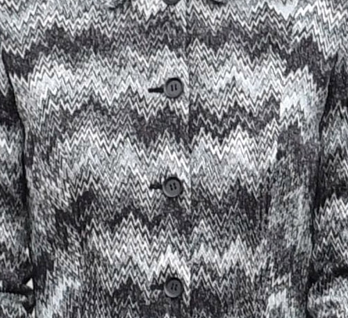 Kate Middleton's coat at the somme commemorations. Grey and black zigzag pattern