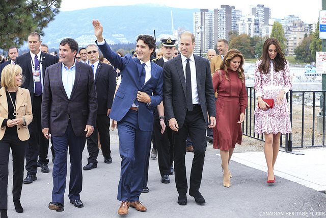 Justin Trudeau, Sophie Trudeau, Prince William and Kate Middleton in Vancouver