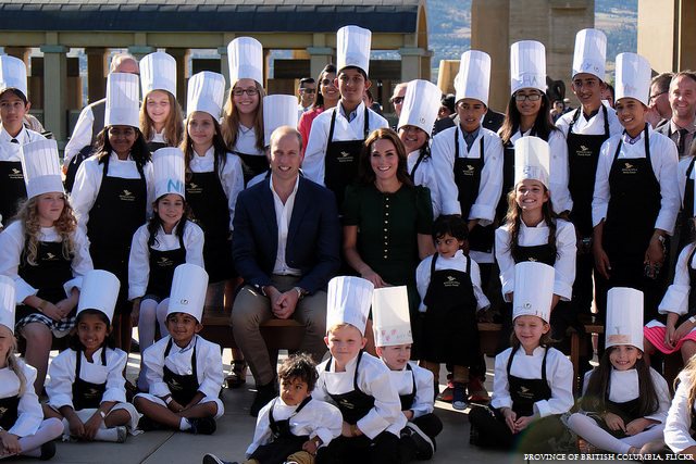 William and Kate pose with chefs at the taste of BC festival