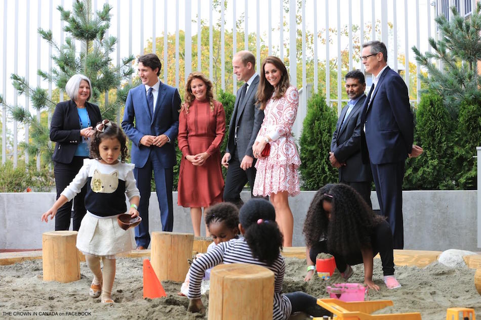 William and Kate meeting with parents and children at ISSBC