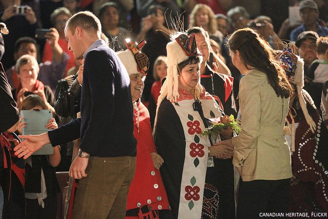 Prince William and Kate Middleton in Bella Bella meeting with the Heiltsuk First Nations community