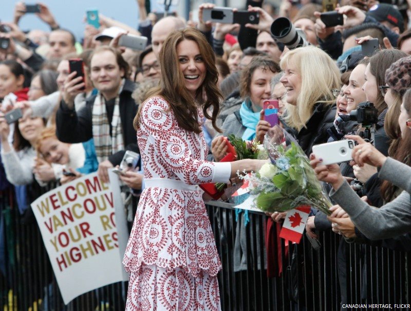 Kate Middleton in Vancouver at Jack Poole Plaza