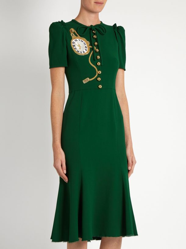 Dolce & Gabbana green midi dress
