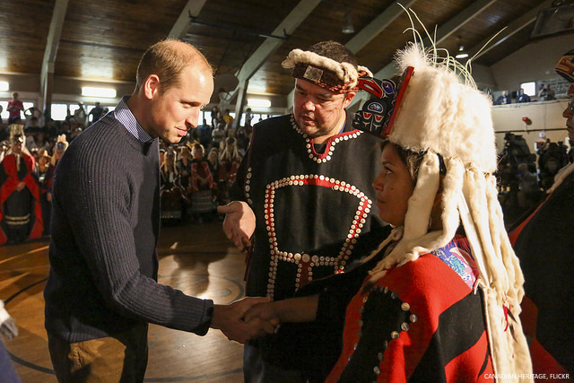 Prince William meeting members of the Heiltsuk First Nations community