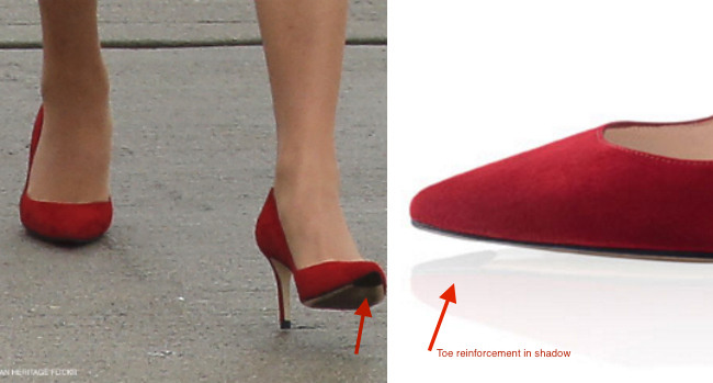 Russell and Bromley red suede Pinpoint shoes