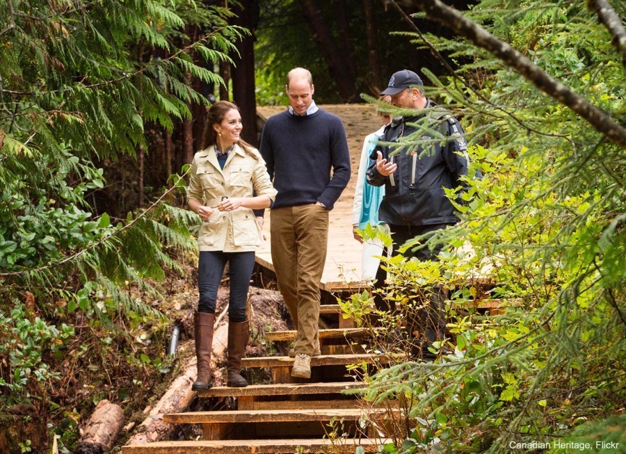 Kate Middleton's casual outfit in the Great Bear Rainforest, Bella Bella, Canada