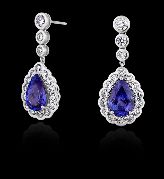 Kate Middleton's blue tanzanite and diamond earrings by G Collins and Sons