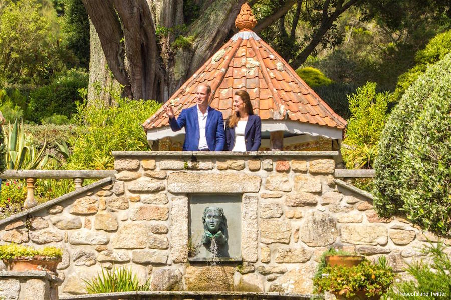 Kate Middleton and Prince William visiting the Abbey Gardens on Tresco, Isles of Scilly