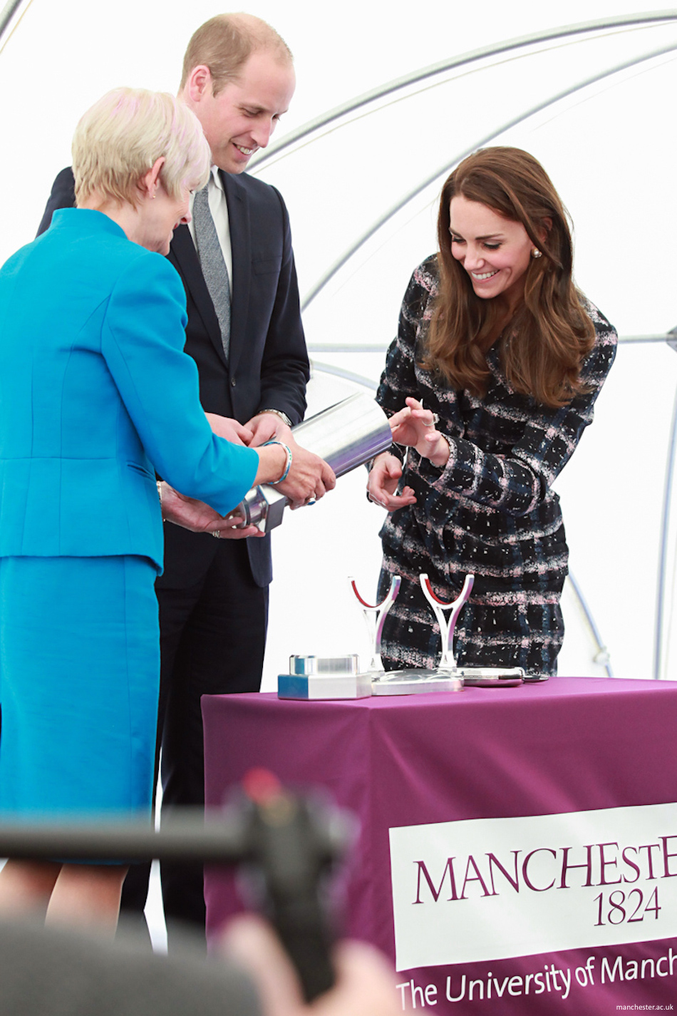 Prince William and Kate Middleton visit the University of Manchester