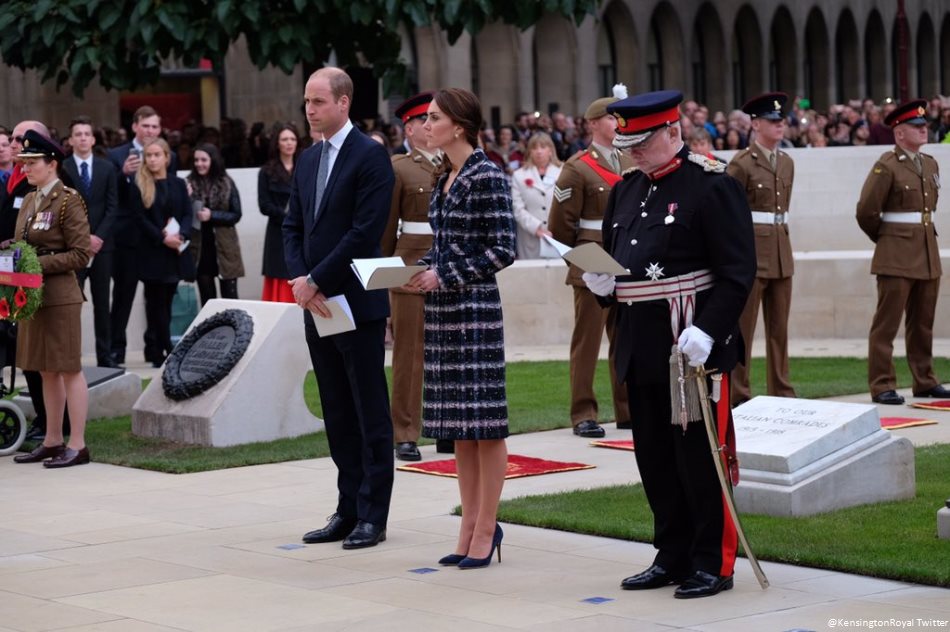 Prince William and Kate at the Cenotaph in Manchester today