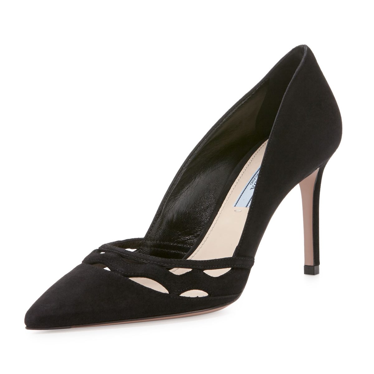 Prada Wavy-cut Suede Pumps