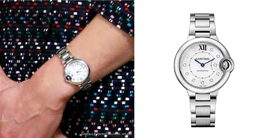 Kate Middleton wearing her Cartier Ballon Bleu watch in Paris