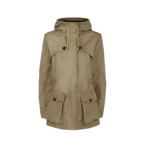 Troy London Wax Parka Jacket in Khaki Green