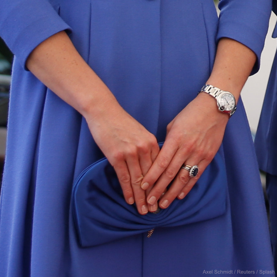 Kate Middleton's blue clutch bag in Berlin, Germany.